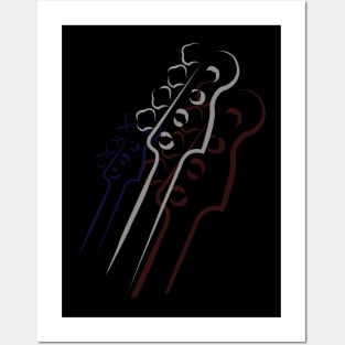 Bass Player Red White and Blue Posters and Art